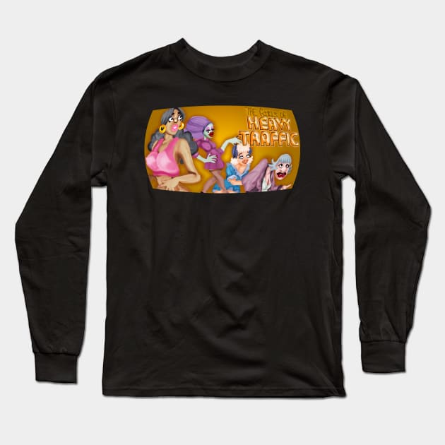 Heavy Traffic Long Sleeve T-Shirt by Flowersintheradiator